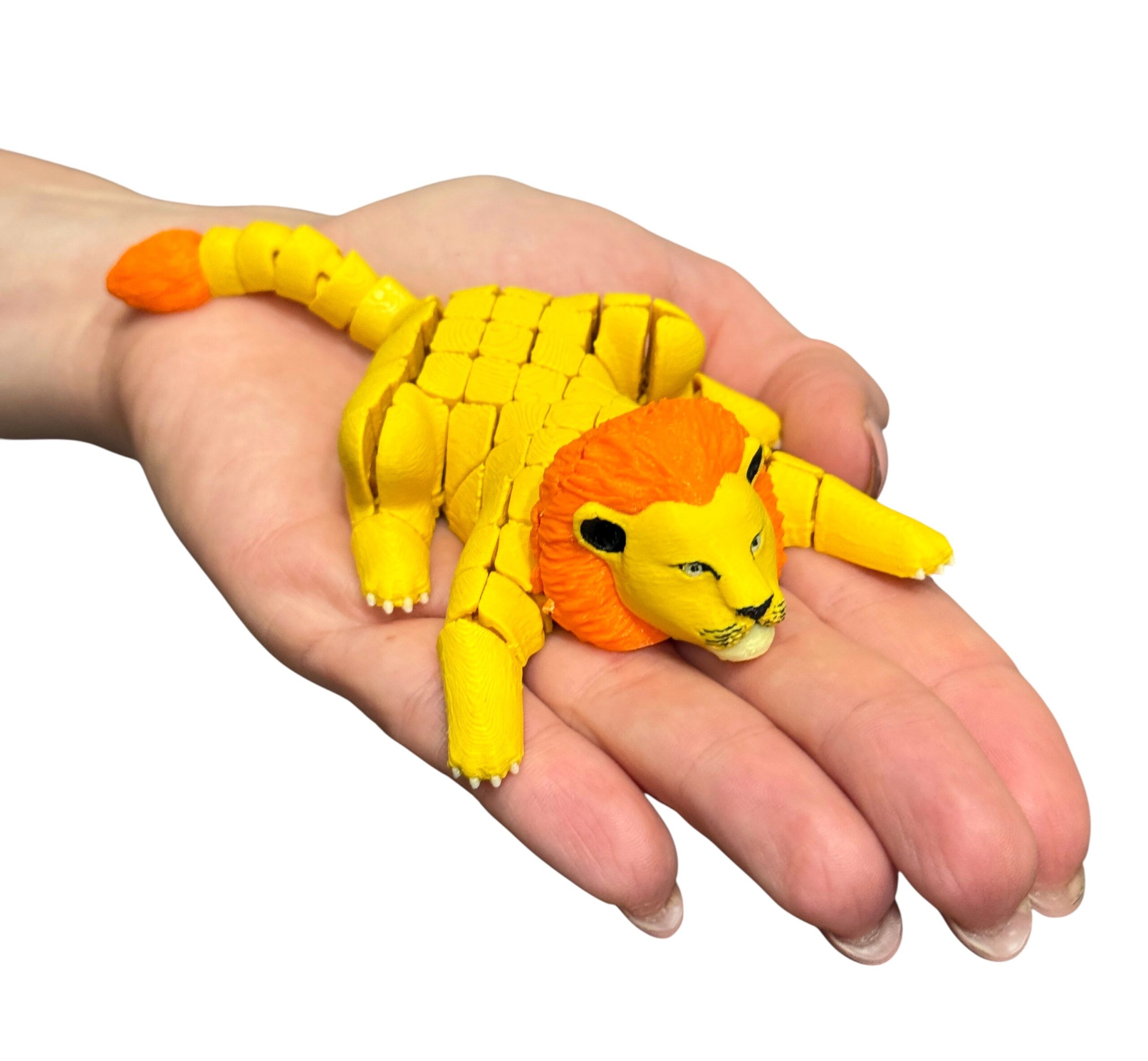 Lew segmentowy 3D – król dżungli w twoich dłoniach, ruchoma zabawka