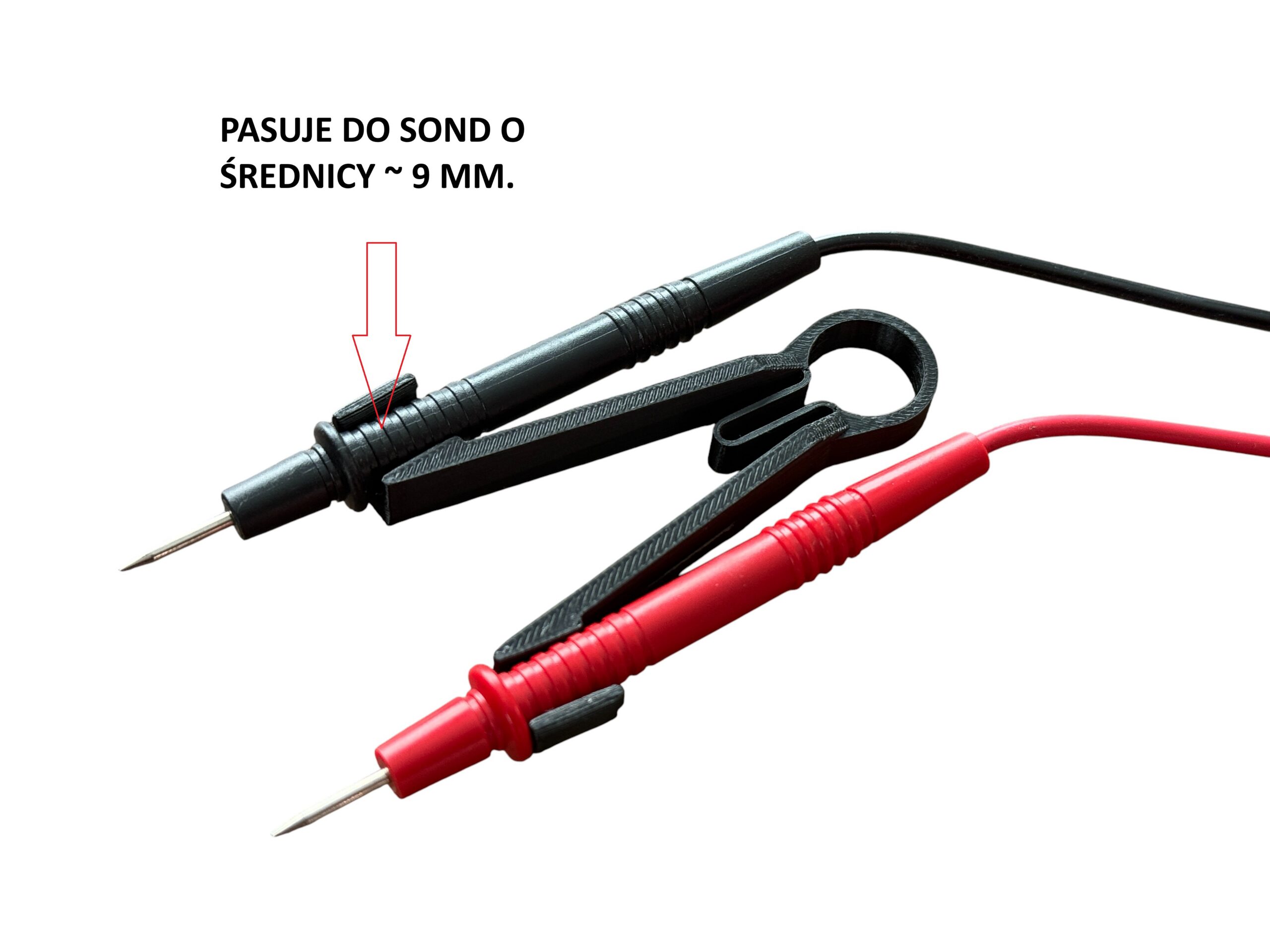 Pęseta, uchwyt do sond pomiarowych multimetru / miernika 9 mm - obrazek 2