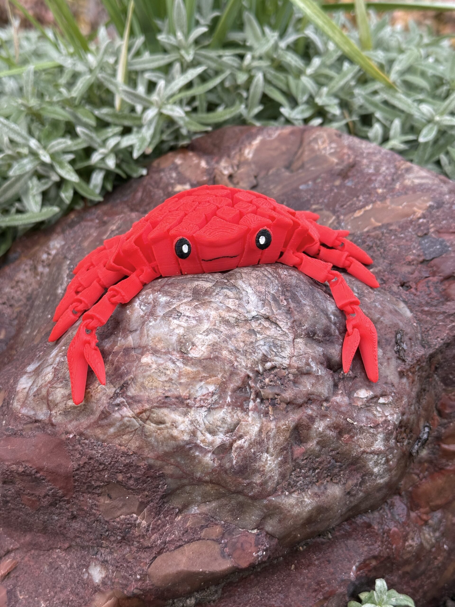 Słodki segmentowy Krab 3D – urocza, elastyczna figurka 3D z ruchomymi szczypcami, zabawka - obrazek 2