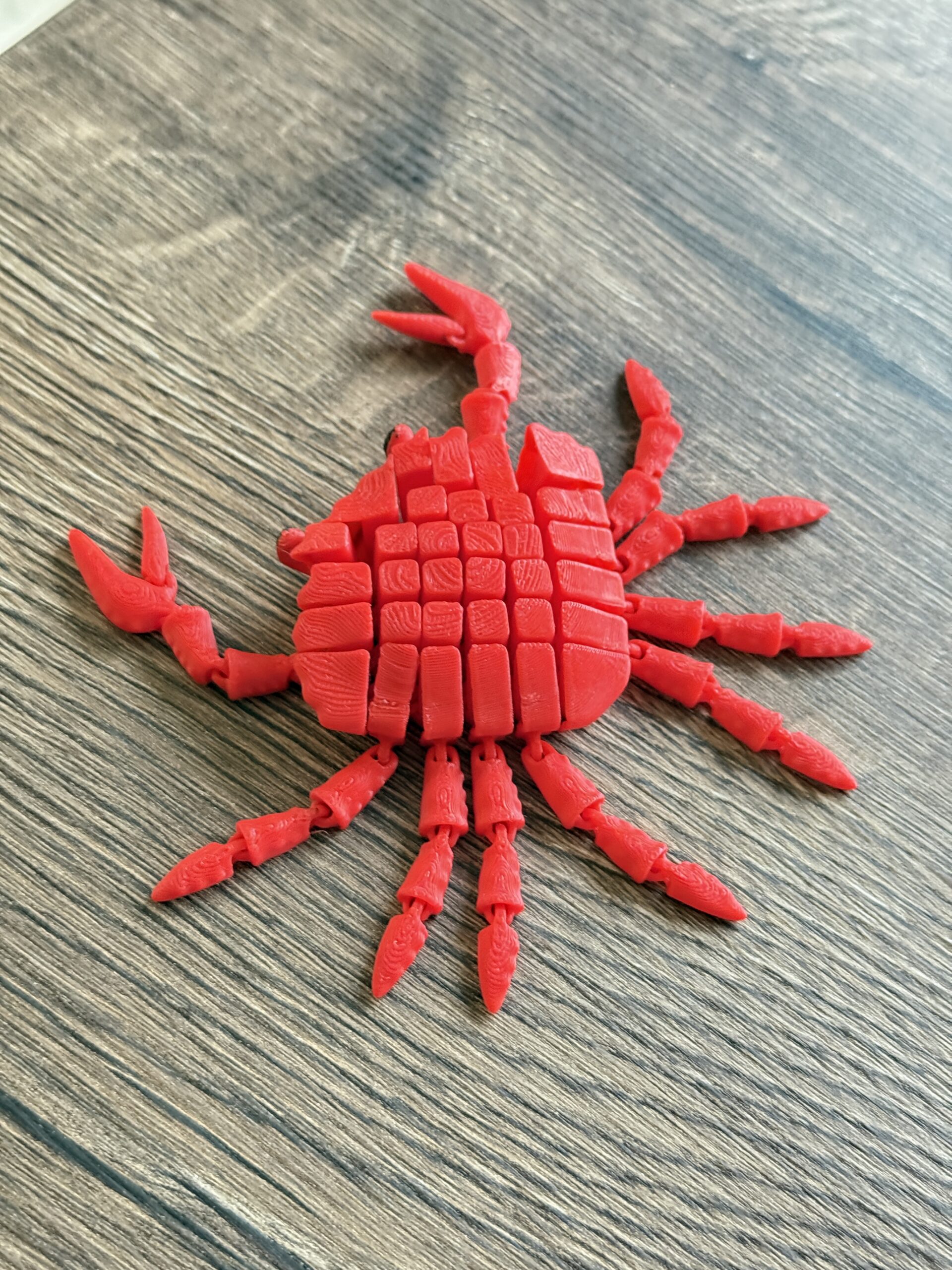 Słodki segmentowy Krab 3D – urocza, elastyczna figurka 3D z ruchomymi szczypcami, zabawka - obrazek 14