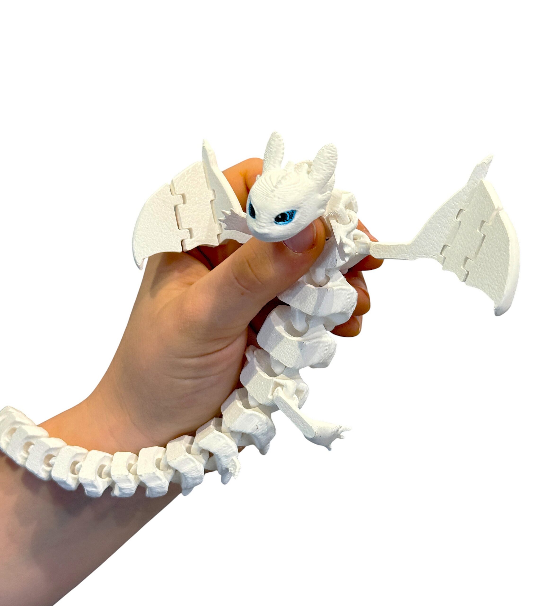 Biała Furia 3D 30 cm– przegubowa figurka inspirowana „Jak wytresować smoka” - obrazek 3