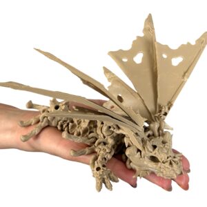 Przegubowy Smok Kościotrup – mroczna figurka 3D z ruchomymi skrzydłami