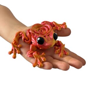 Przegubowa Żaba z Różą 3D – wyjątkowa figurka 3D, ruchome elementy, ozdoba