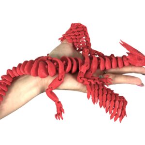 Wulkaniczny Smok ze skrzydłami 3D– przegubowa figura zrodzona z ognia i skał