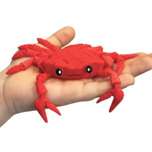 Słodki segmentowy Krab 3D – urocza, elastyczna figurka 3D z ruchomymi szczypcami, zabawka