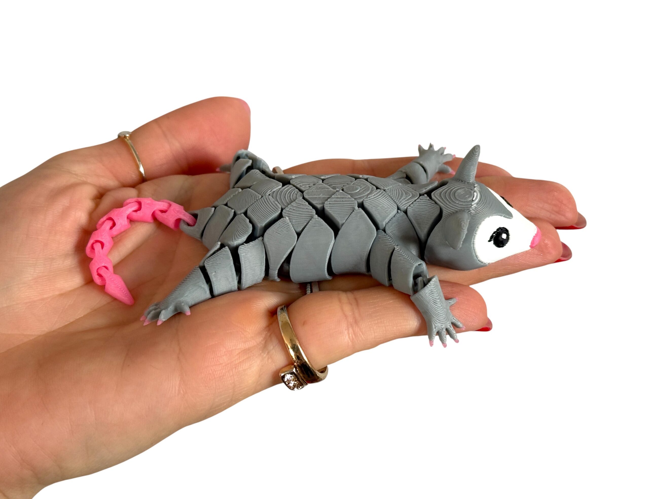 Słodki segmentowy Opos 3D – elastyczna figurka 3D pełna uroku, zabawka - obrazek 15