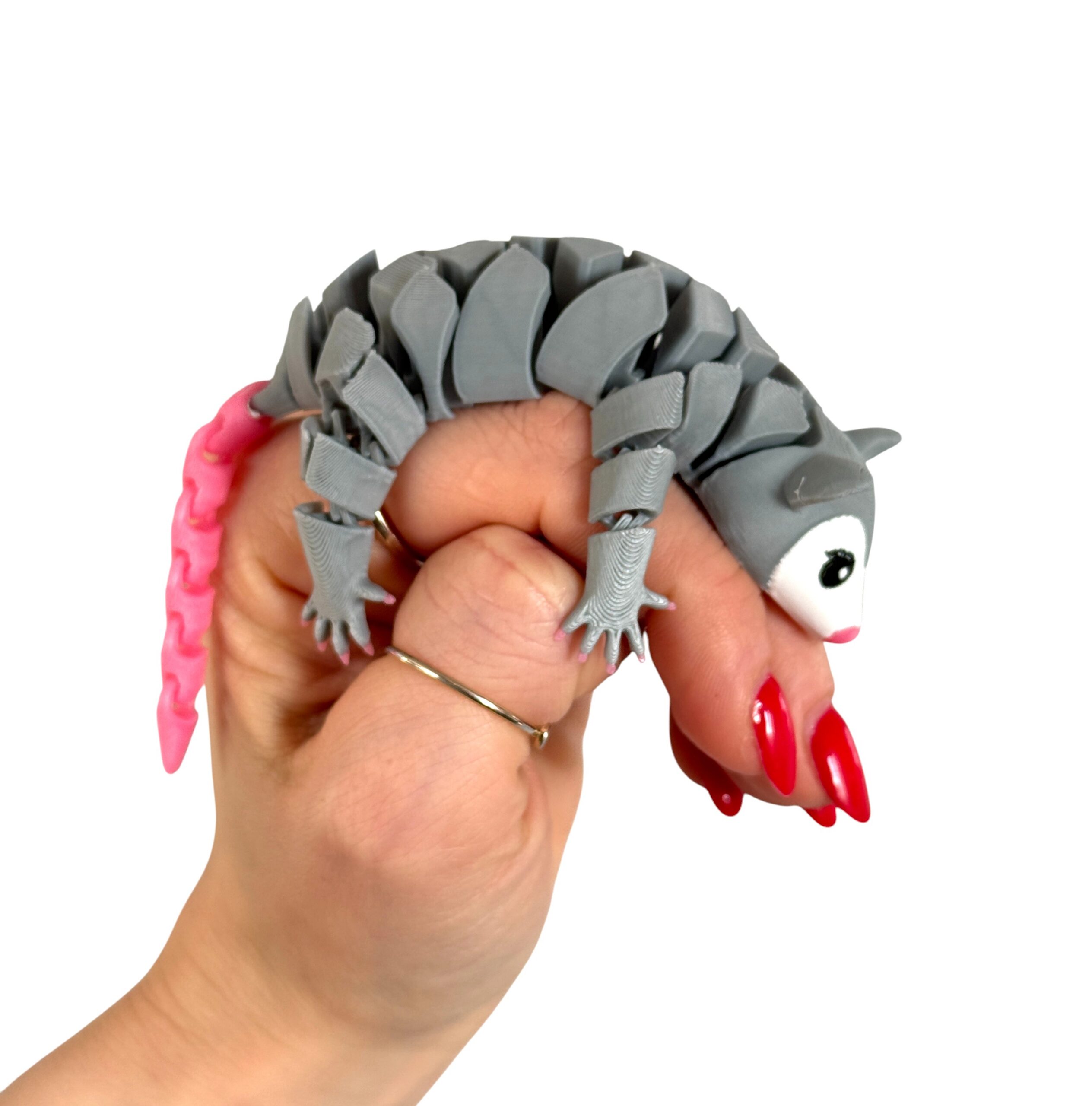 Słodki segmentowy Opos 3D – elastyczna figurka 3D pełna uroku, zabawka - obrazek 16