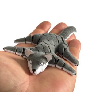 Wilk 3D ruchoma figurka segmentowo-przegubowa, symbol wolności i siły natury, zabawka