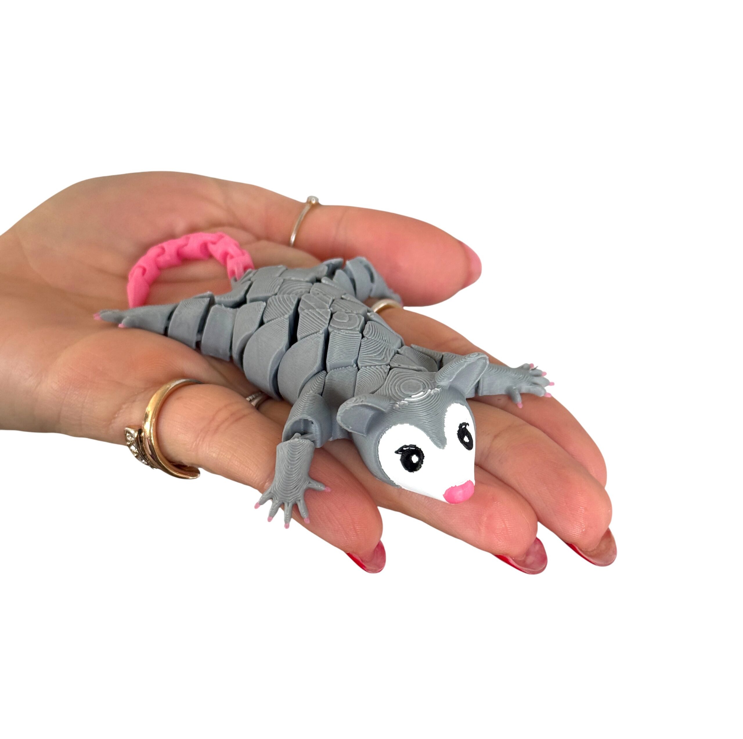 Słodki segmentowy Opos 3D – elastyczna figurka 3D pełna uroku, zabawka