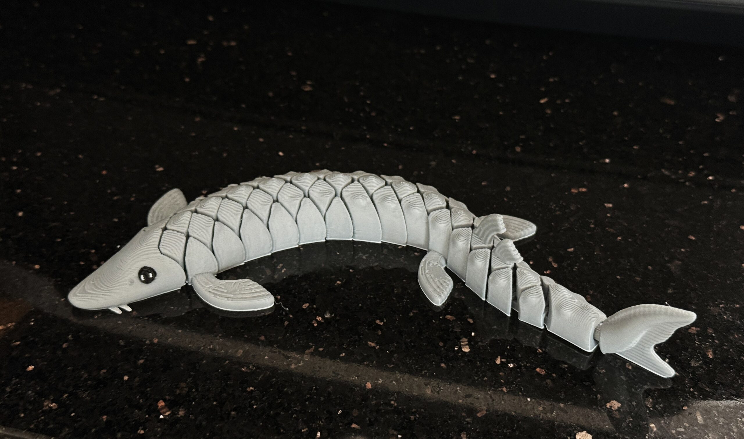 Segmentowa ryba Jesiotr 3D– figurka segmentowa, ruchoma 20 cm, zabawka - obrazek 5