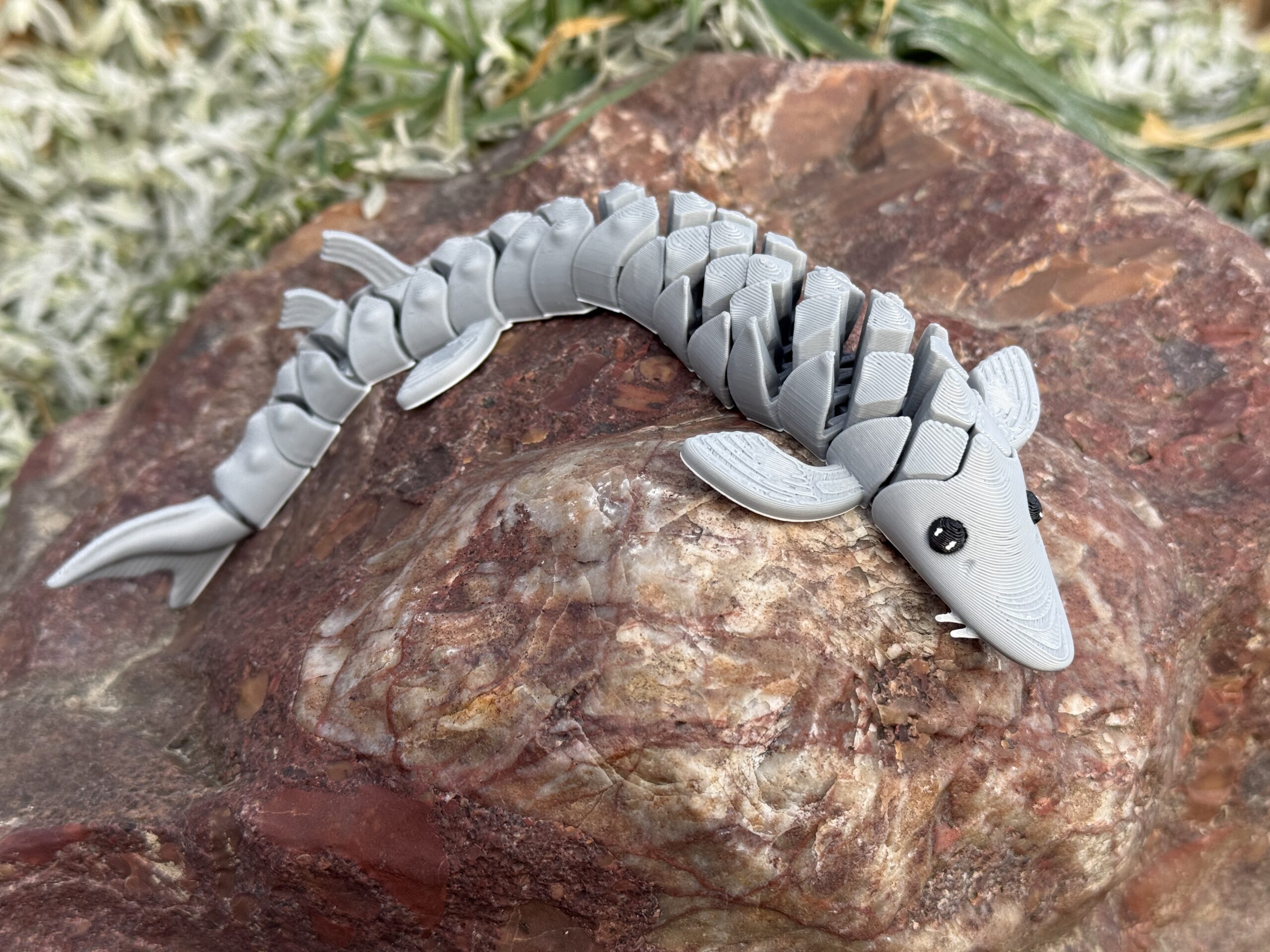 Segmentowa ryba Jesiotr 3D– figurka segmentowa, ruchoma 20 cm, zabawka - obrazek 9