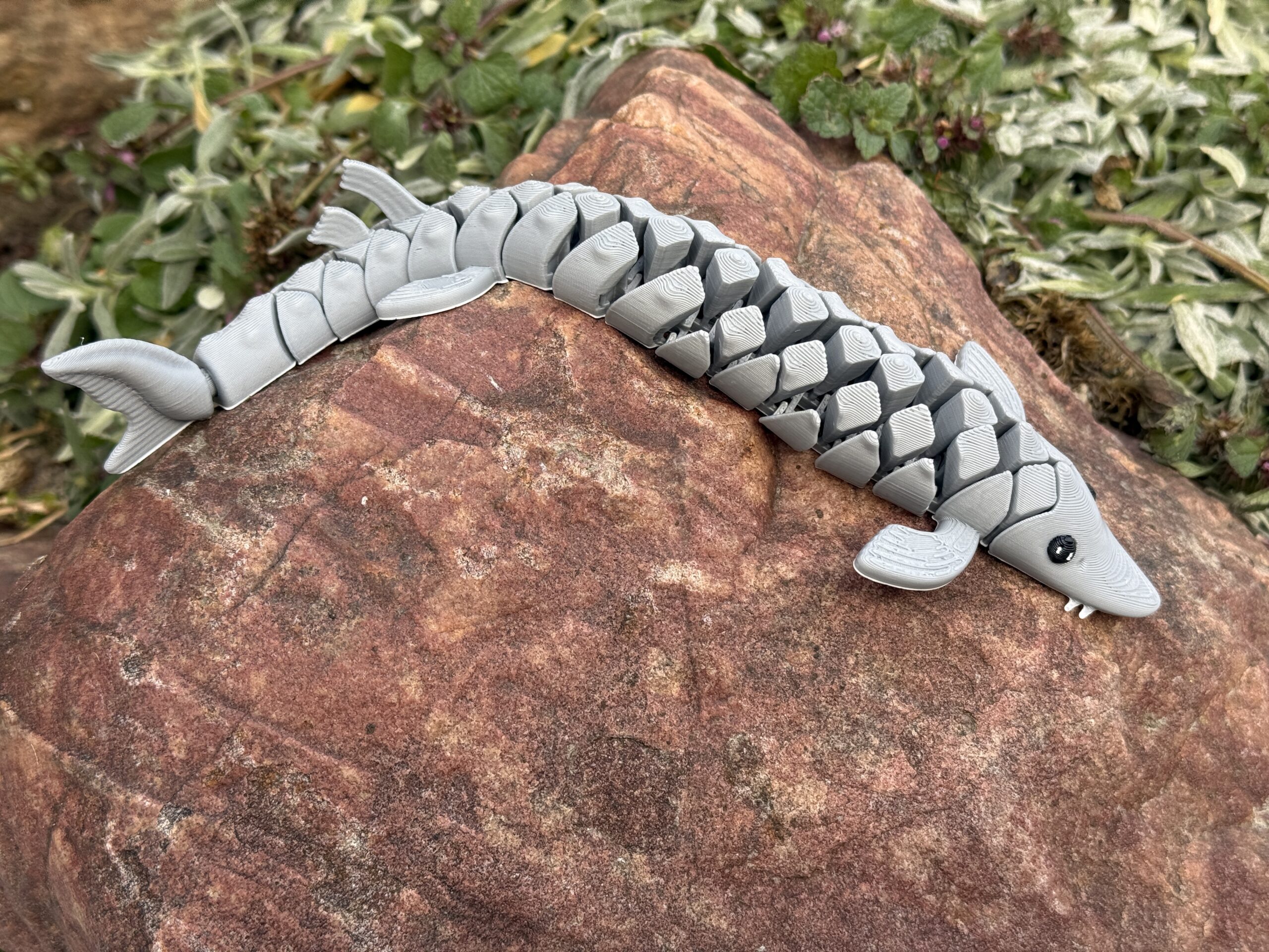 Segmentowa ryba Jesiotr 3D– figurka segmentowa, ruchoma 20 cm, zabawka - obrazek 12