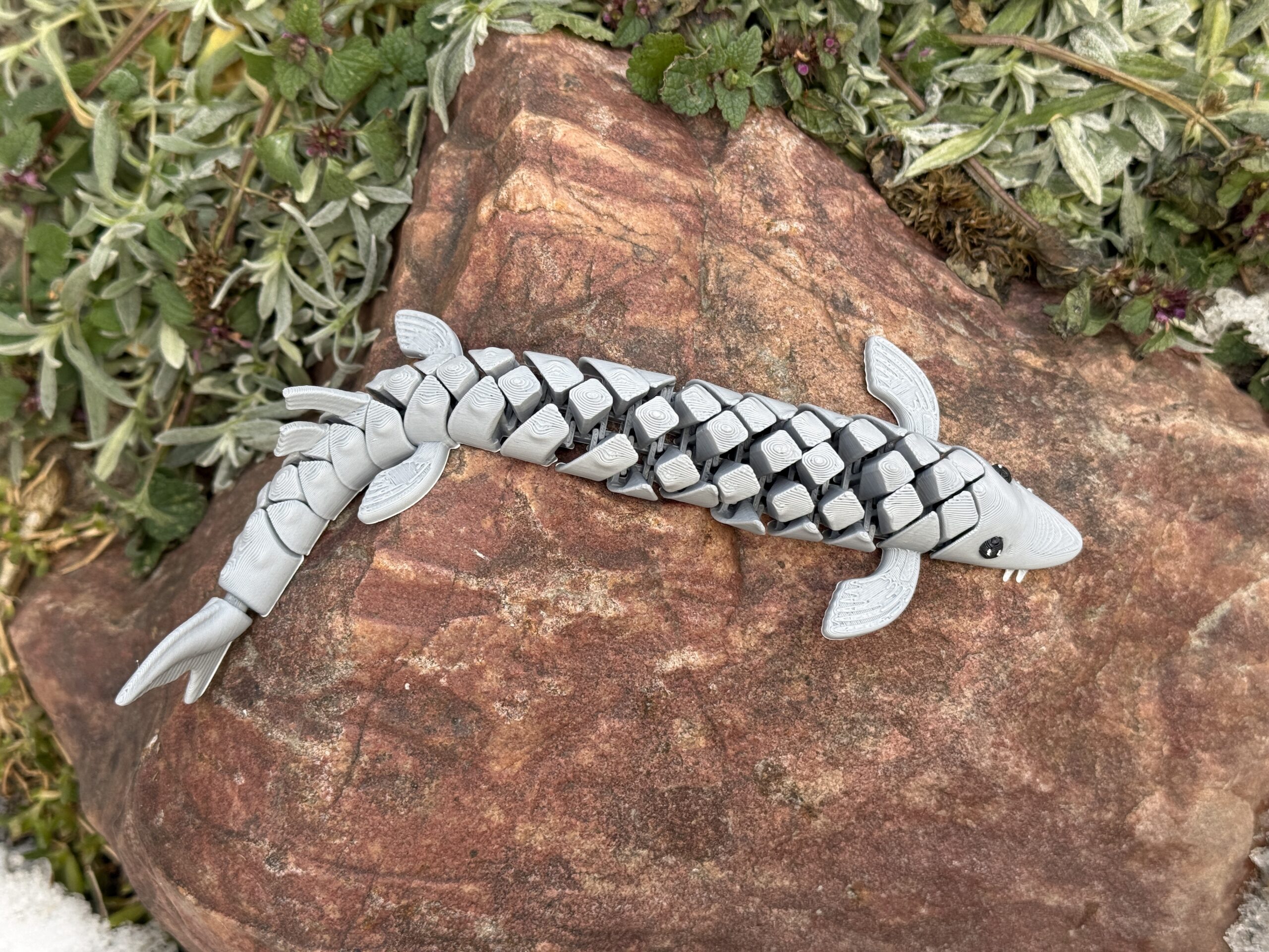 Segmentowa ryba Jesiotr 3D– figurka segmentowa, ruchoma 20 cm, zabawka - obrazek 13