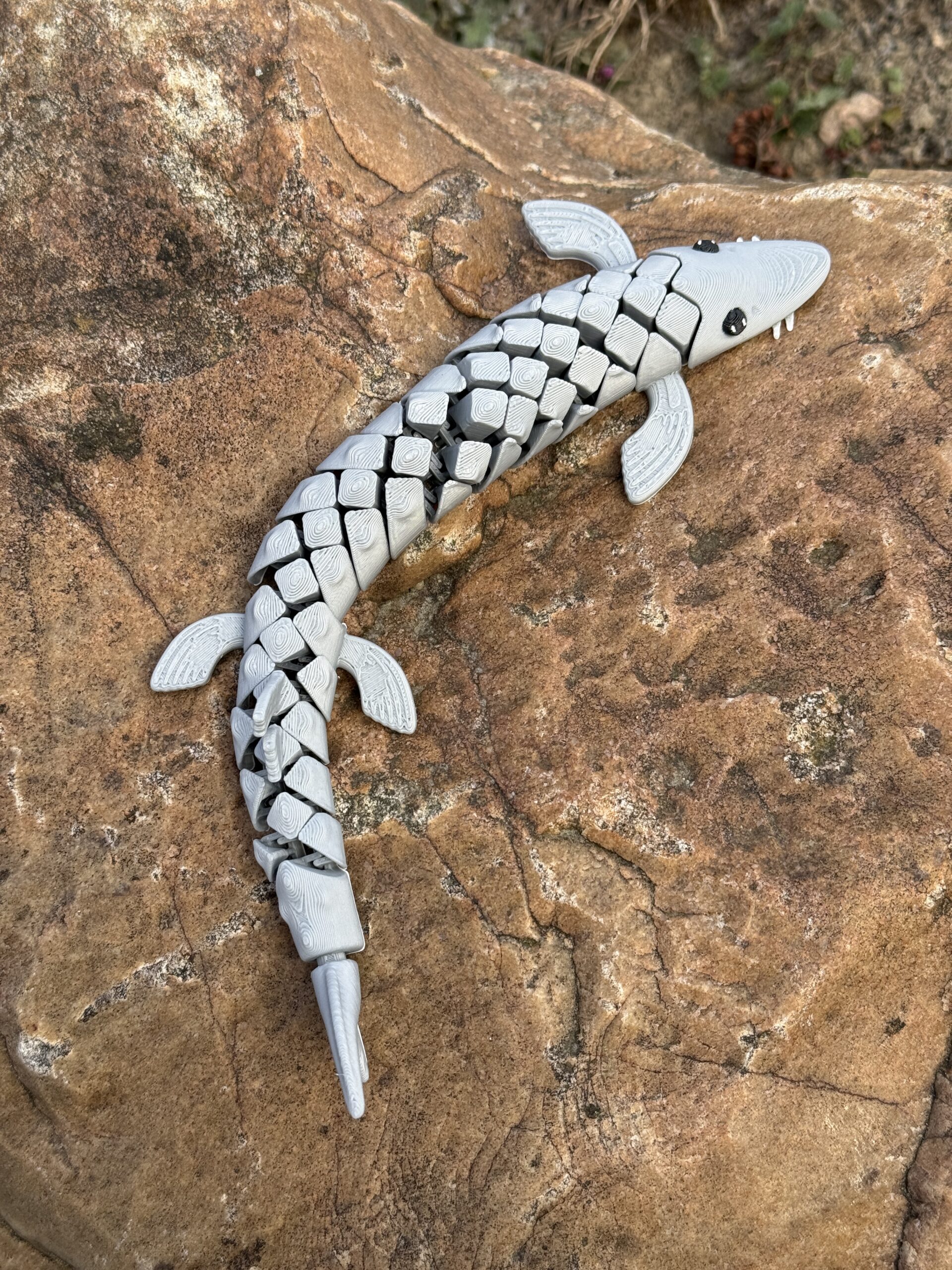 Segmentowa ryba Jesiotr 3D– figurka segmentowa, ruchoma 20 cm, zabawka - obrazek 14