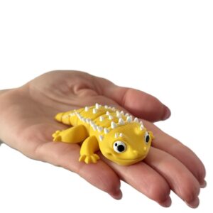 Agama Brodata Baby 3D – mini figurka, przegubowa, ruchoma agama w kolorze żółtym