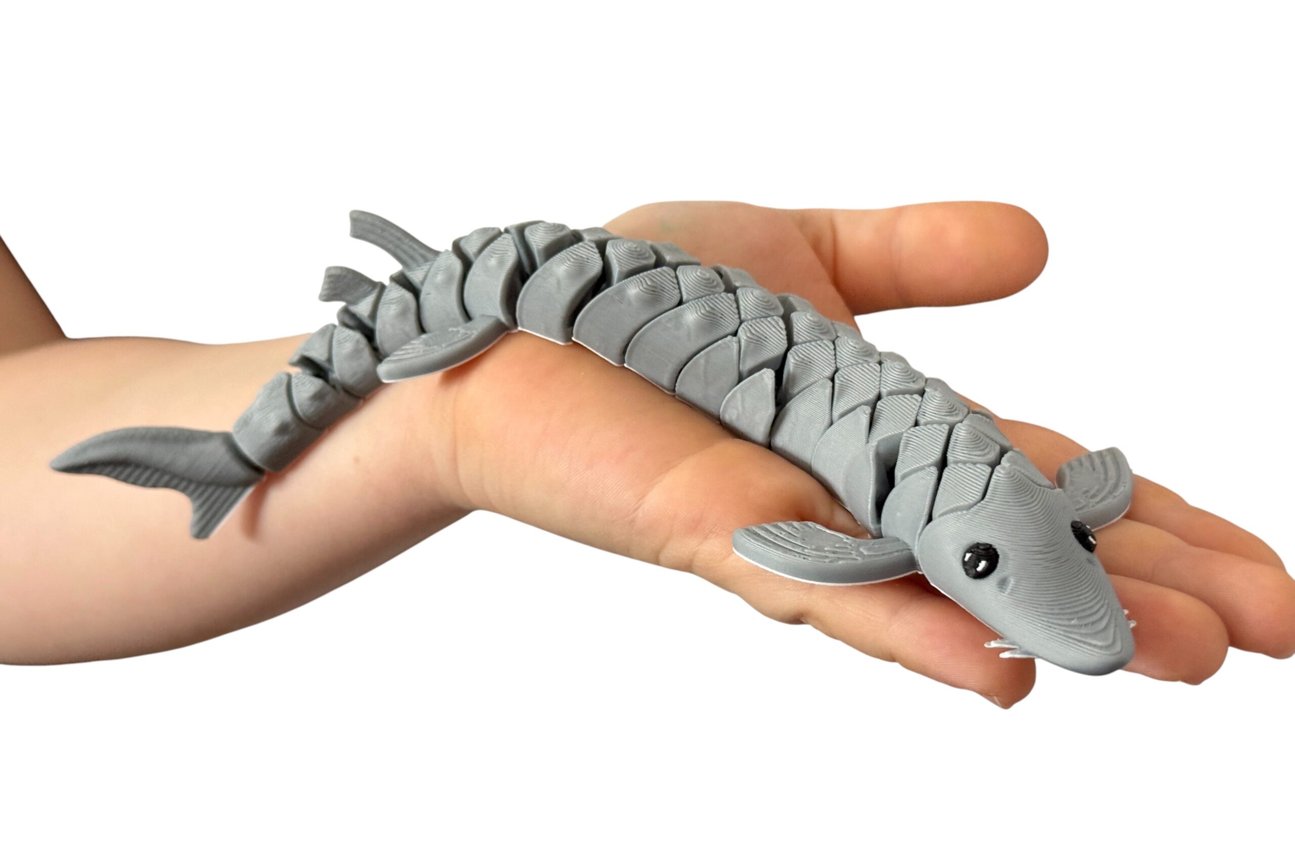 Segmentowa ryba Jesiotr 3D– figurka segmentowa, ruchoma 20 cm, zabawka