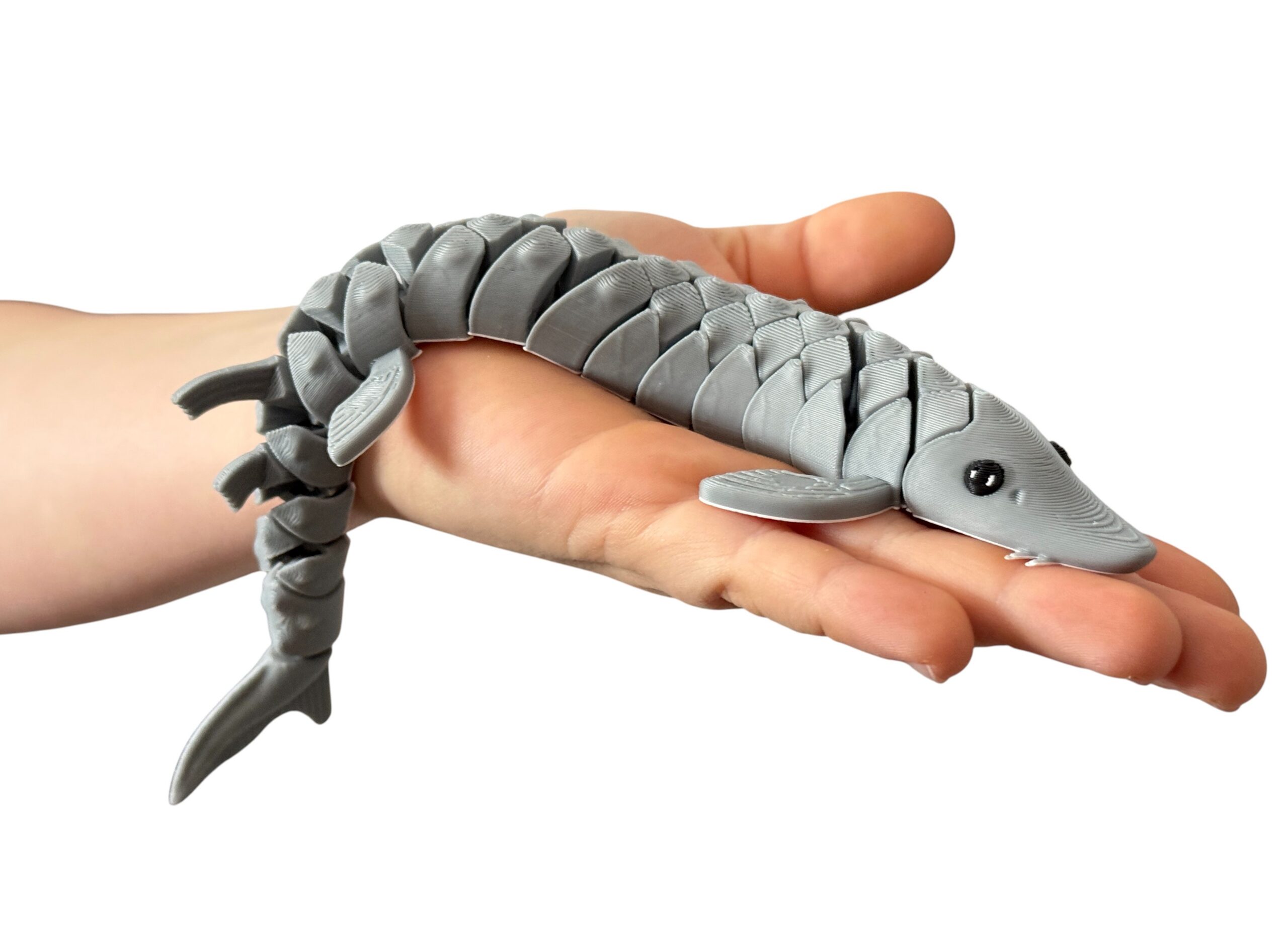 Segmentowa ryba Jesiotr 3D– figurka segmentowa, ruchoma 20 cm, zabawka - obrazek 3