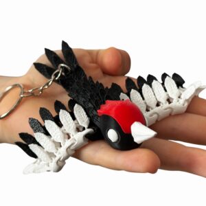 Dzięcioł 3D – przegubowa figurka i brelok z ruchomym tułowiem i skrzydłami, zabawka