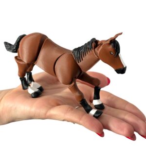 Przegubowy Koń 3D – klasyczna elegancja w ruchu, ruchoma figurka, zabawka