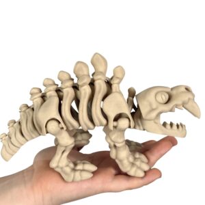 Kot Szablozębny Smilodon 3D – szkielet prehistorycznego drapieżnika | przegubowa figurka z otwieraną paszczą