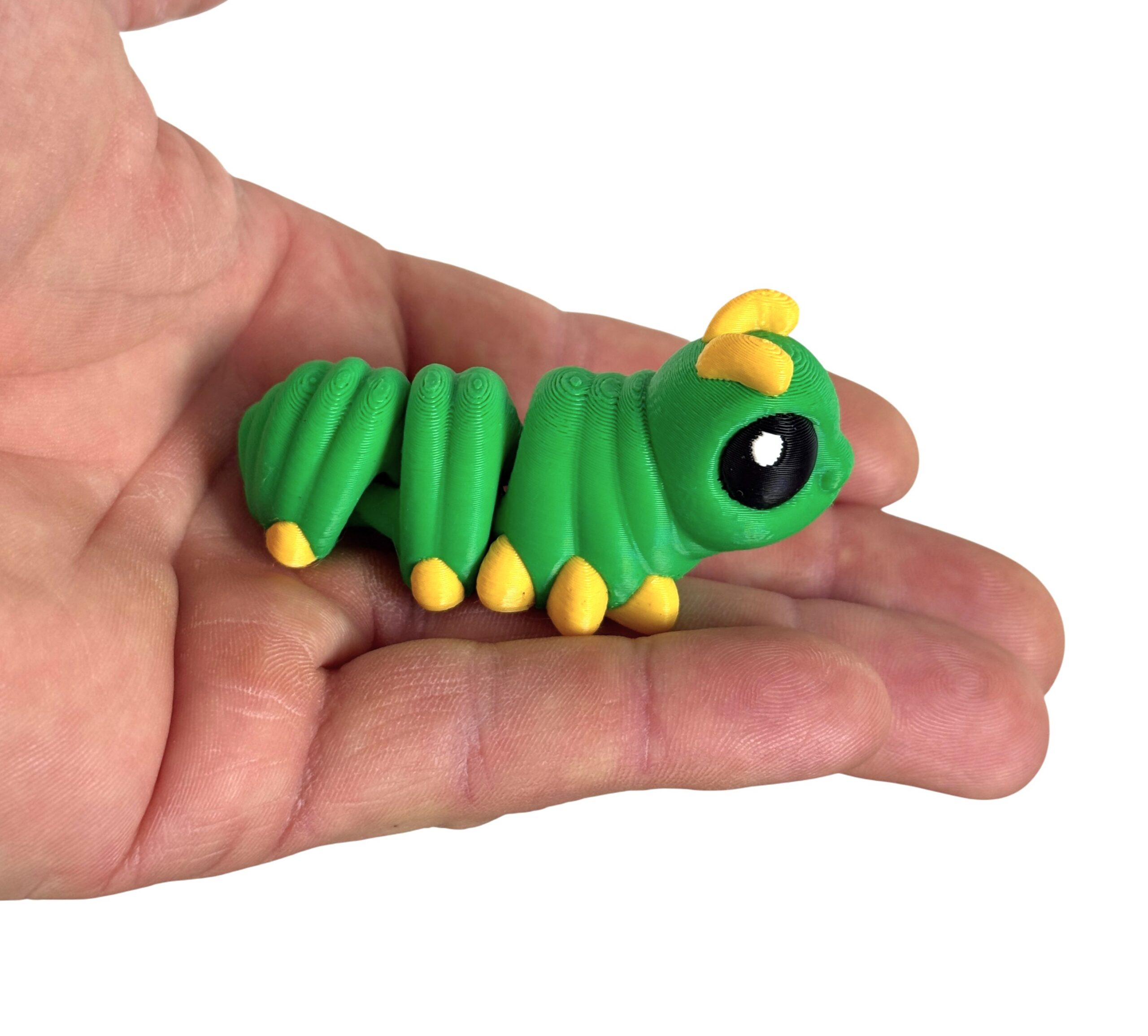 Gąsienica 3D – początek przemiany | mini figurka 3D z ruchomym tułowiem