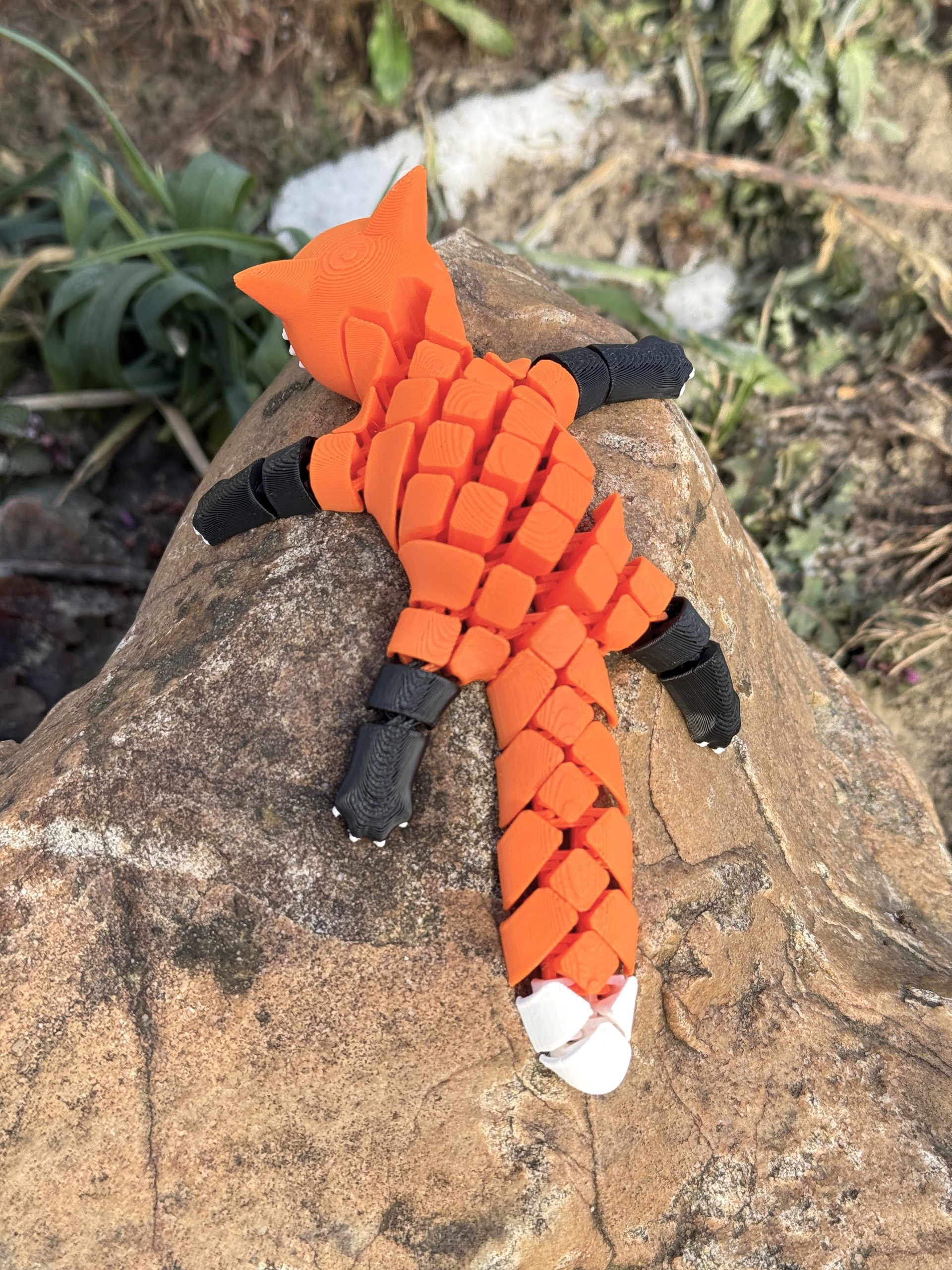 Segmentowy Lis 3D – ruchoma, elastyczna figurka, zabawka - obrazek 7