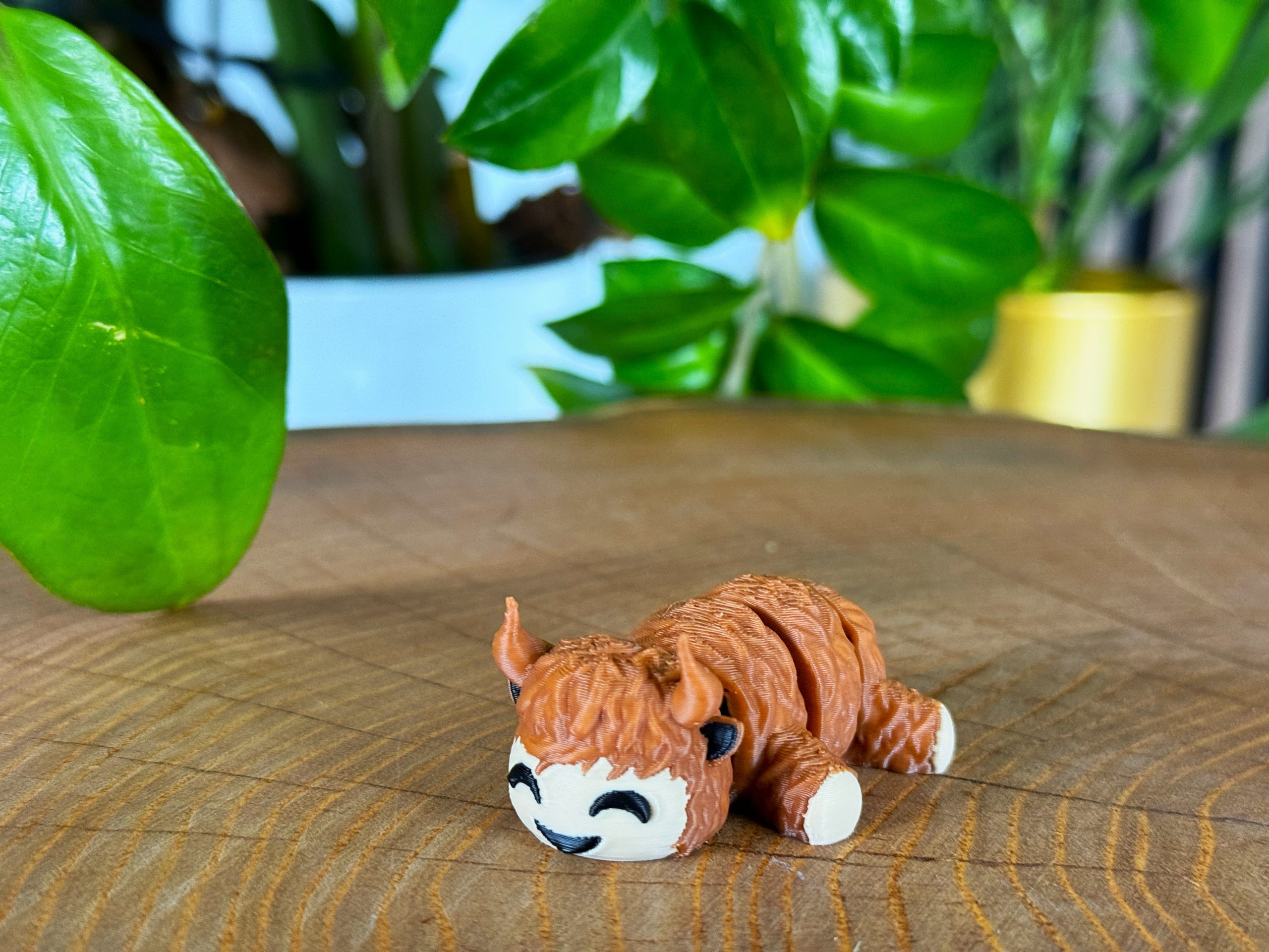 Krówka Górska Mini 3D – przegubowa figurka, urocza krówka z rogami - obrazek 4