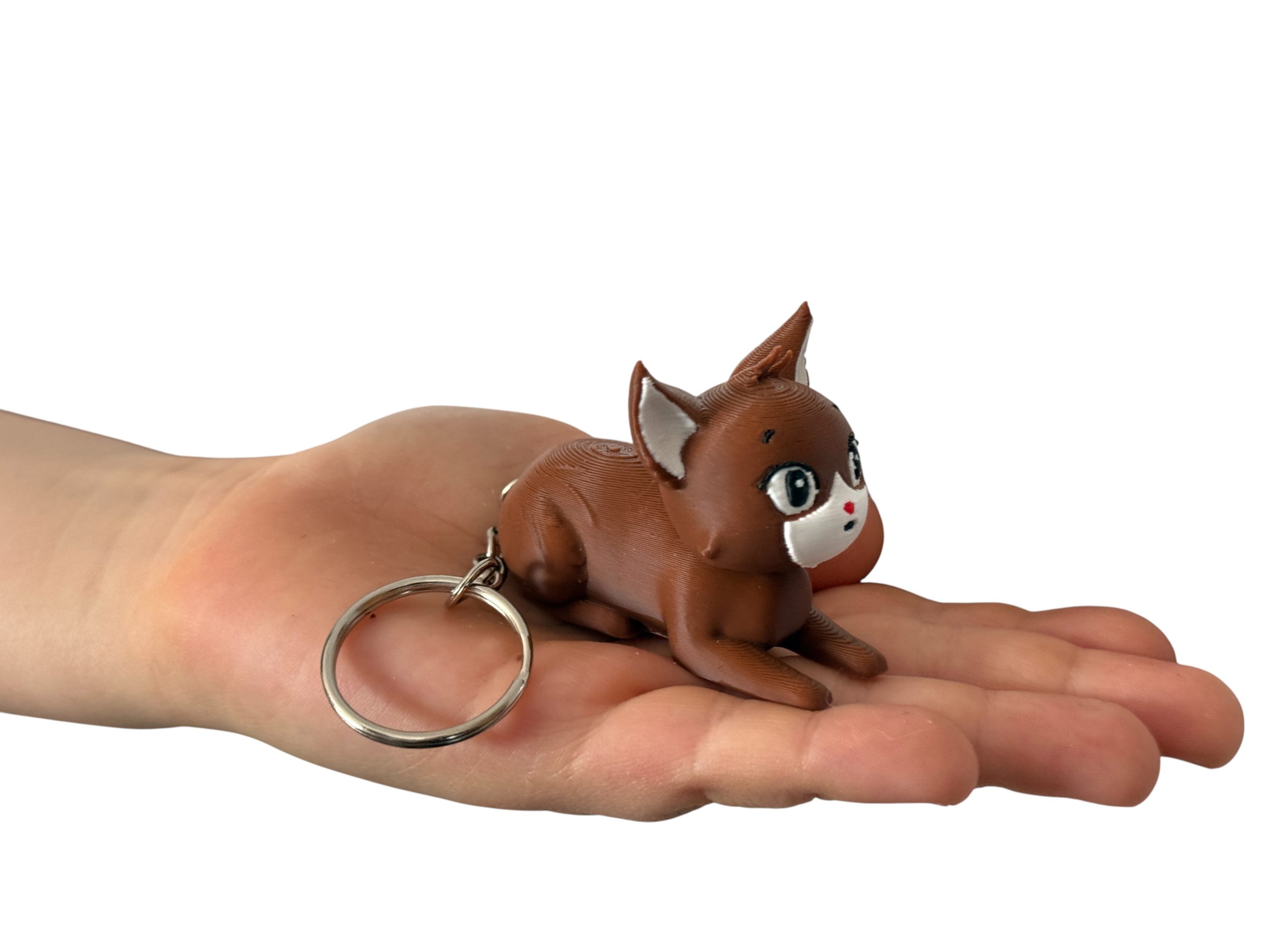 Kotek, kot leżący na brzuchu 3D – brelok mini figurka, zabawka, prezent - obrazek 2