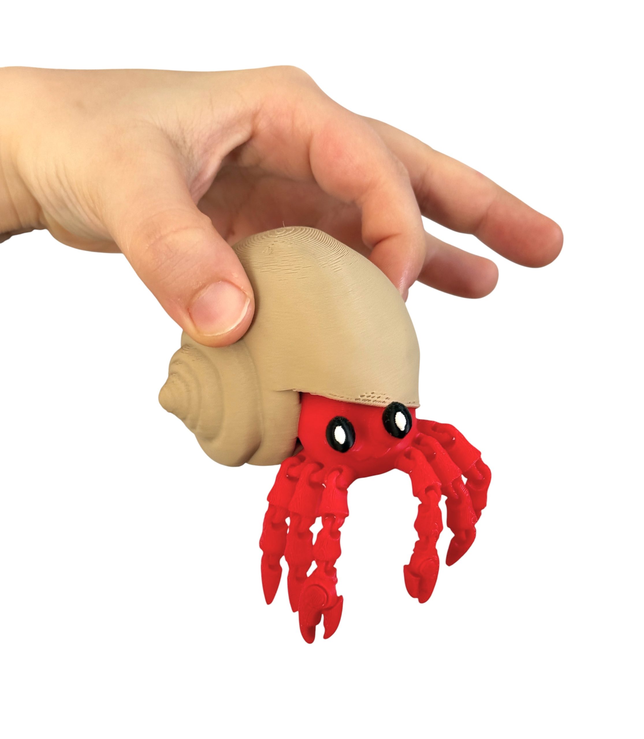 Krab pustelnik w muszli 3D – przegubowa figurka z ruchomymi szczypcami, zabawka, prezent - obrazek 3