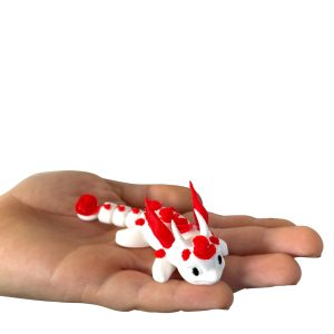 Mini Smoczek 3D – z różami | ruchoma figurka | przegubowa konstrukcja