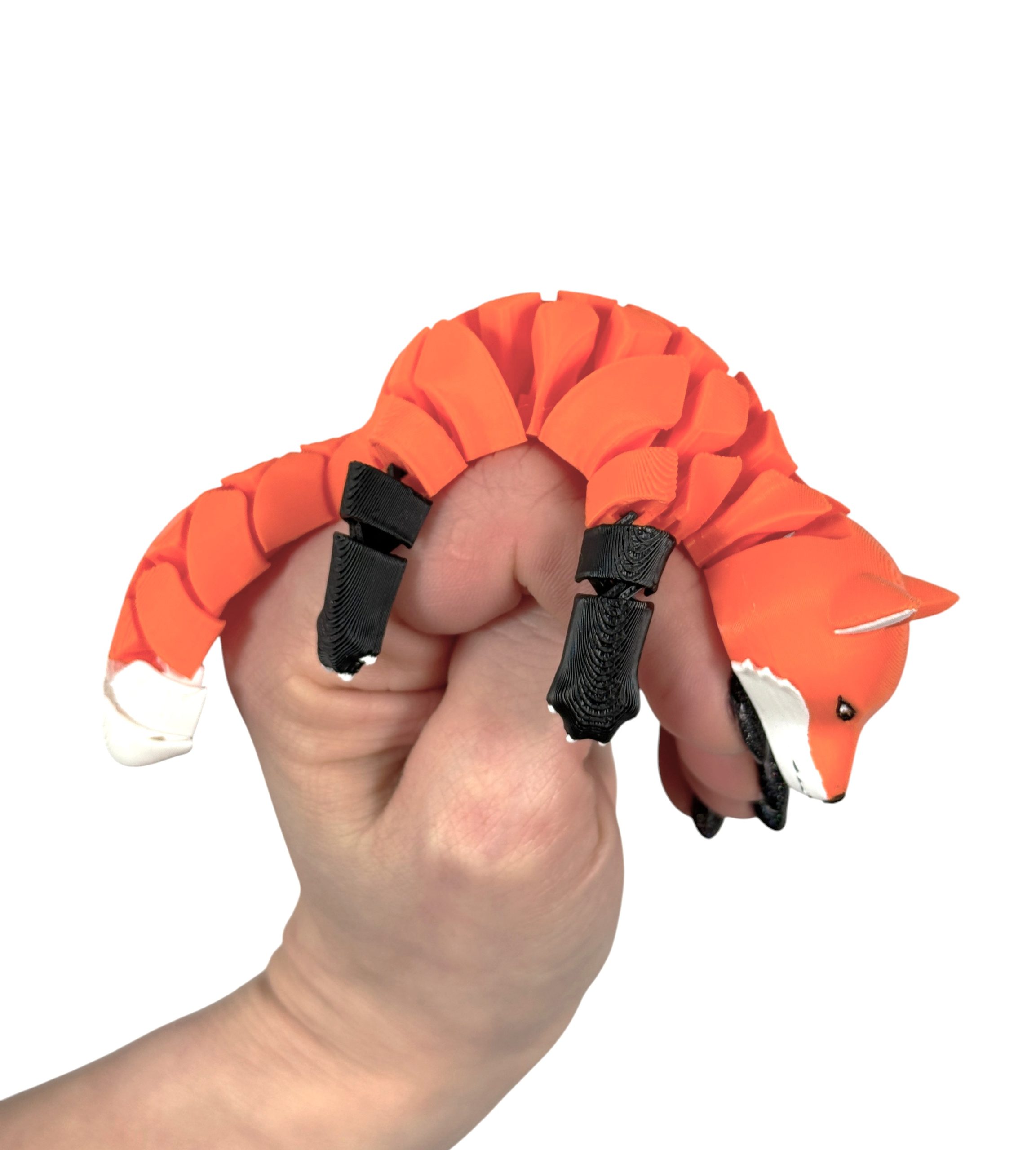 Segmentowy Lis 3D – ruchoma, elastyczna figurka, zabawka - obrazek 4