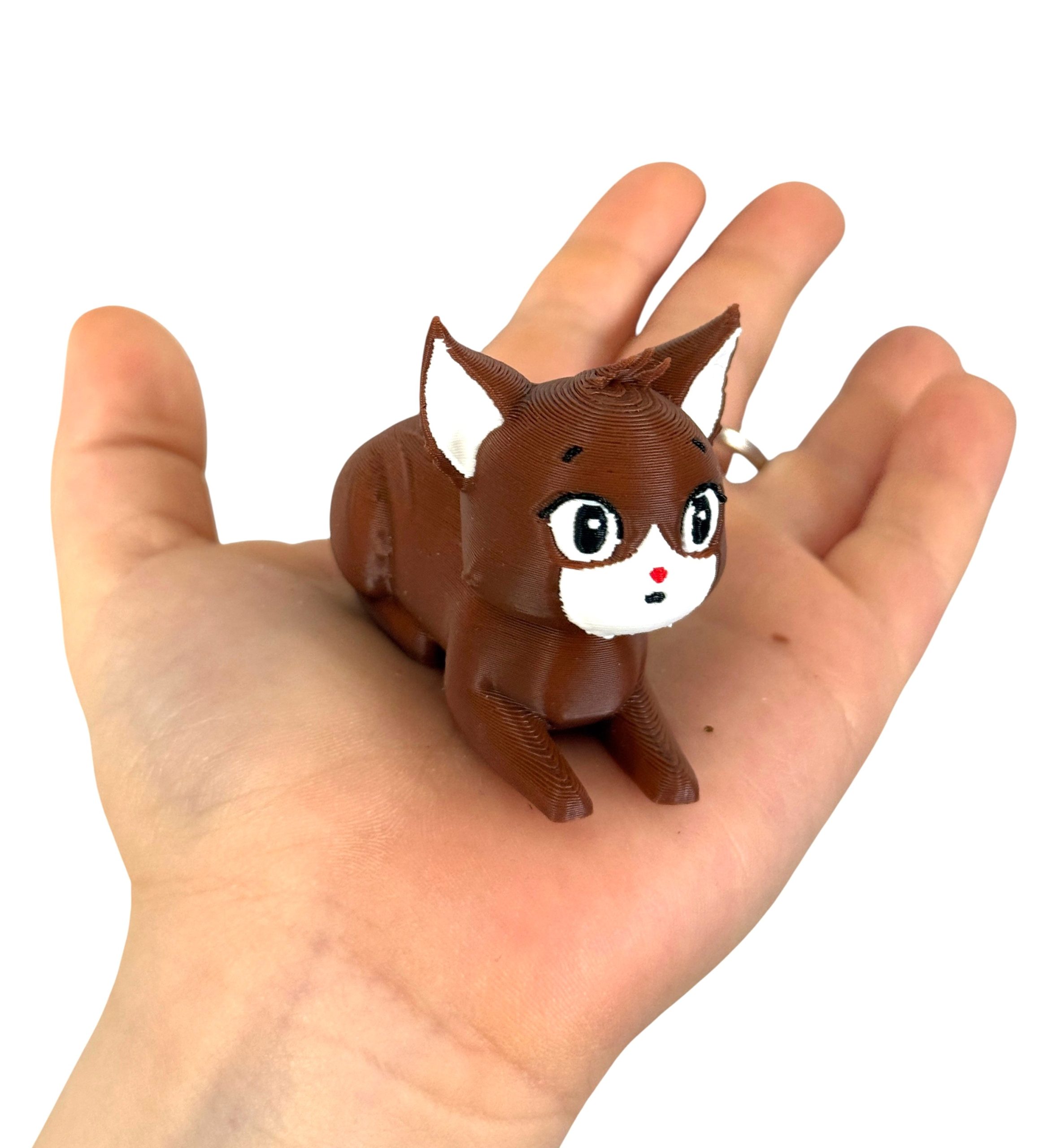 Kotek, kot leżący na brzuchu 3D – brelok mini figurka, zabawka, prezent - obrazek 16