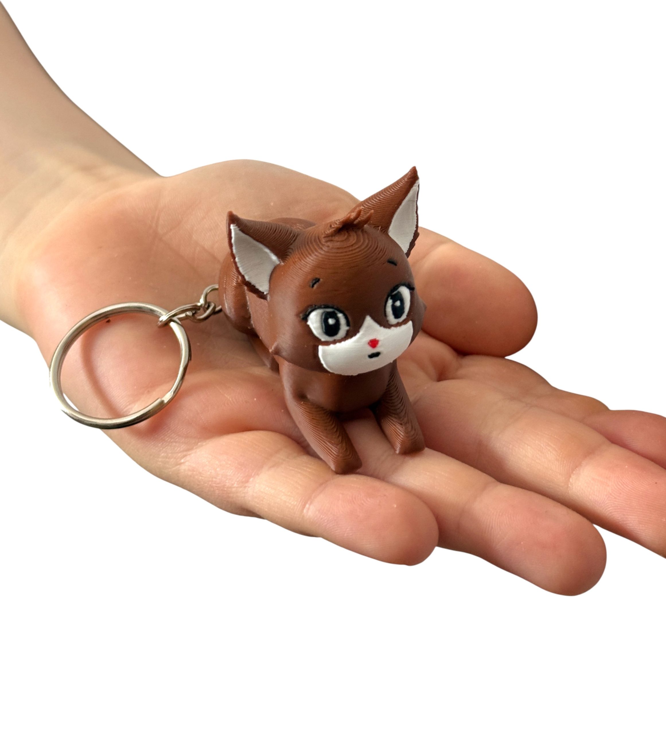 Kotek, kot leżący na brzuchu 3D – brelok mini figurka, zabawka, prezent