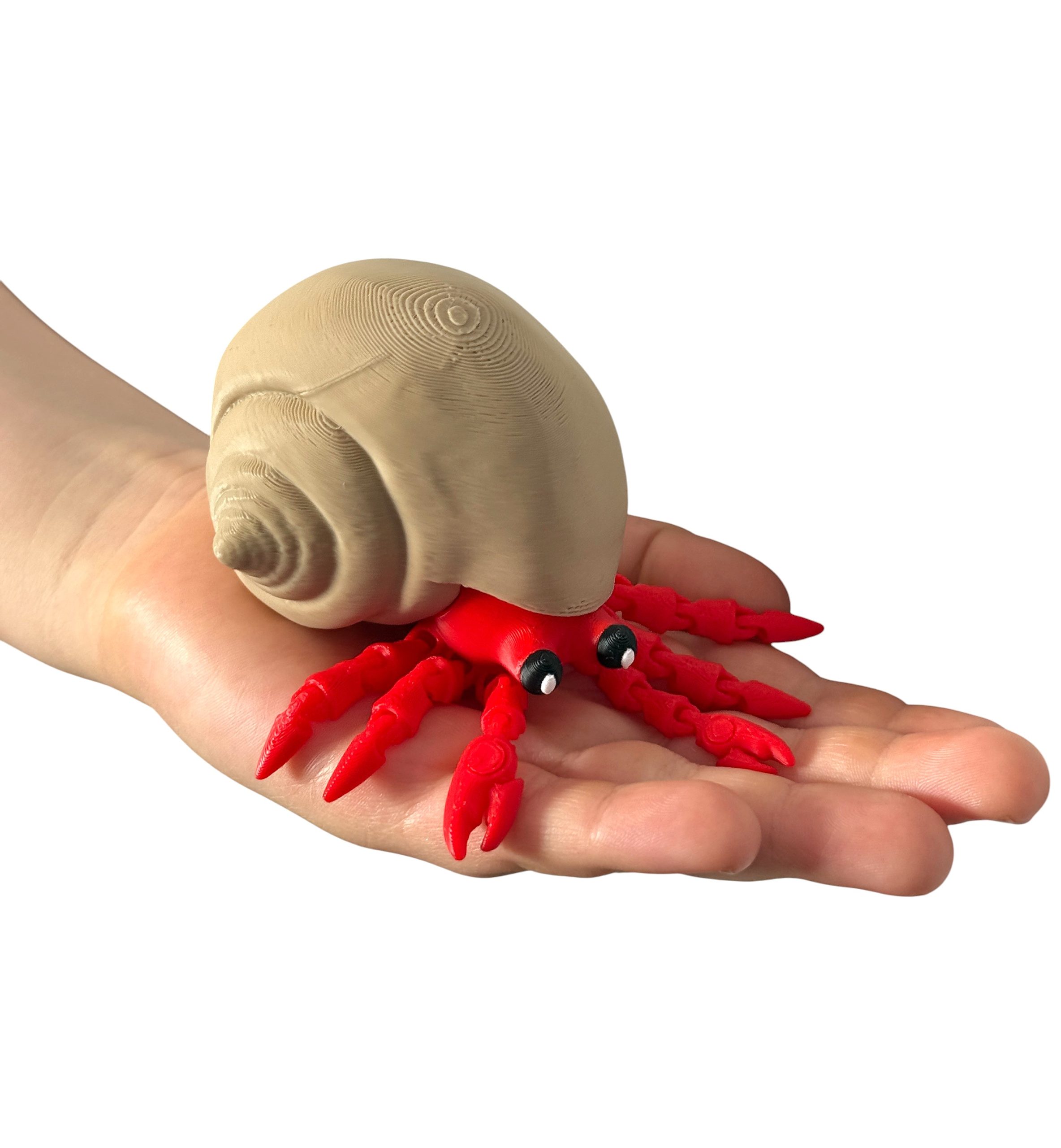 Krab pustelnik w muszli 3D – przegubowa figurka z ruchomymi szczypcami, zabawka, prezent